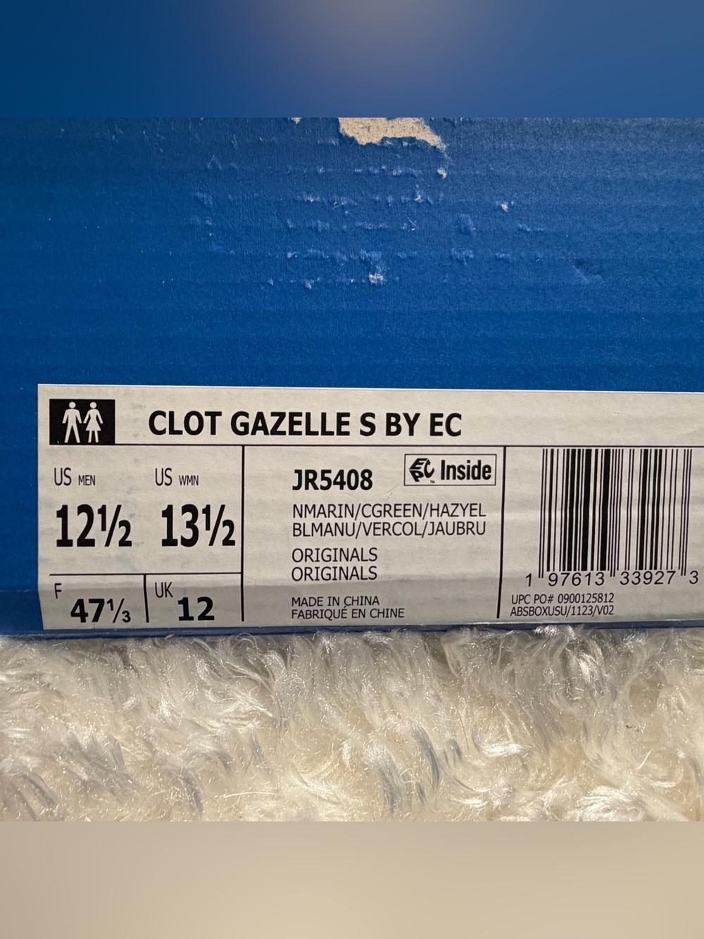 Clot x Adidas Gazelle Silk Night Marine / Collegiate Green US Men 12.5 Wmn 13.5 - Picture 13 of 16